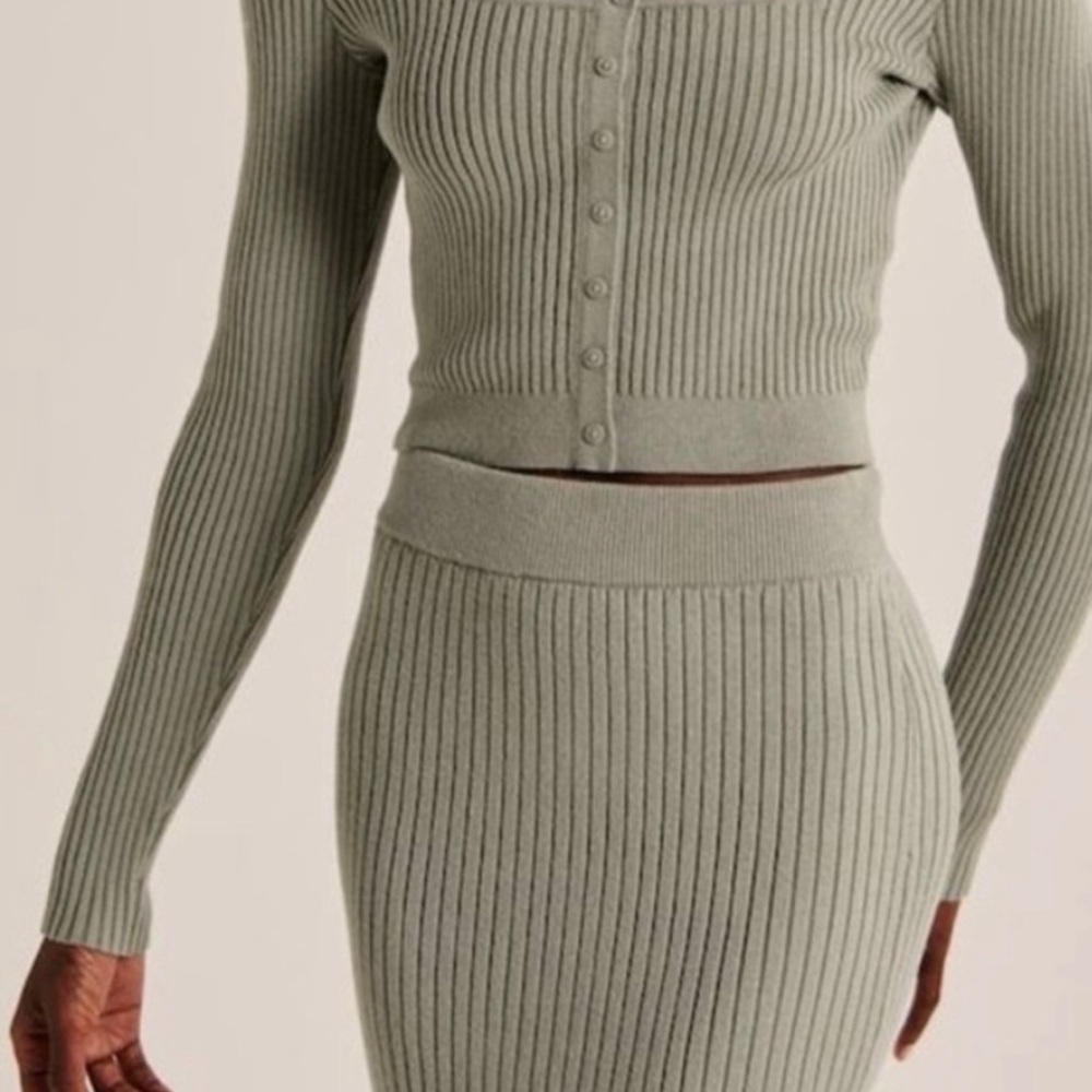 Abercrombie and Fitch Sage Green Sweater Skirt